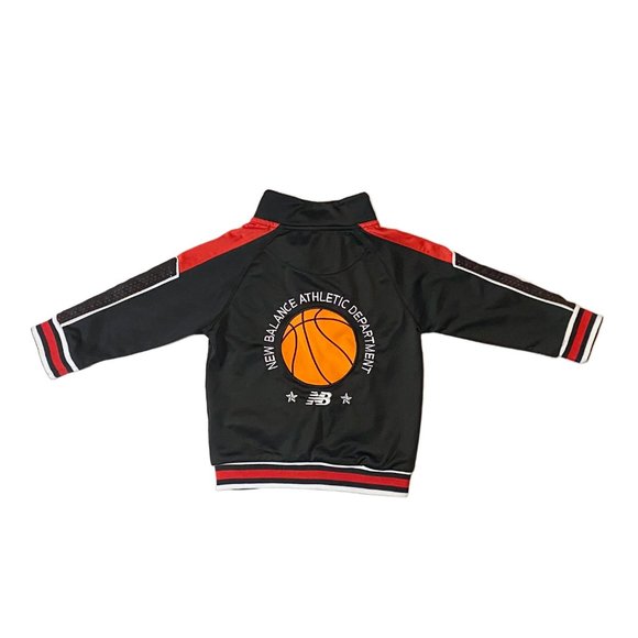 NB New Balance Track/Sweat Jacket Toddler Boys 2T - Black & Red w/ White Accents - Picture 3 of 3